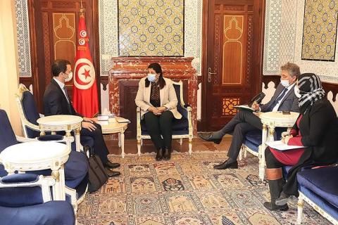  لقاء وزيرة المالية مع المدير الجديد لمكتب صندوق النقد الدولي بتونس